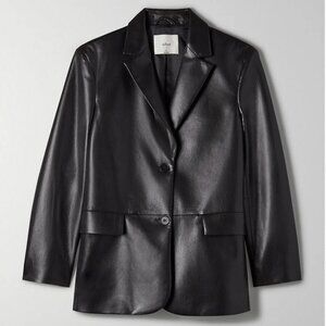 Aritzia Wilfred Vegan Leather Memories Blazer Black Size Small